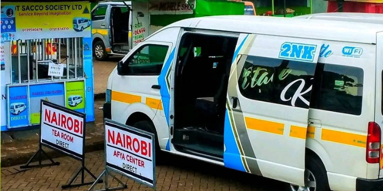 A Photo Of A 2Nk Matatu At A Stage Photo/2Nk Sacco