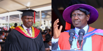 A Photo Of Chief Of Staff And Head Of The Public Service, Felix Koskei And William Ruto During The Graduation Ceremony On September 19, 2025. Photo/Felix Koskei/Pcs