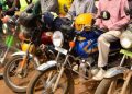 Boda Boda Riders Packed At A Station..