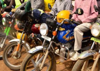 Boda Boda Riders Packed At A Station..