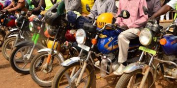 Boda Boda Riders Packed At A Station..