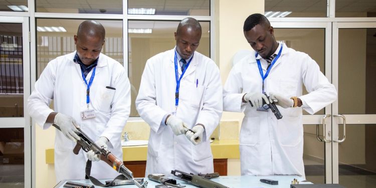 How To Apply For A Firearm License In Kenya: A Step-By-Step Guide Officers At The The National Forensic Laboratory – Ballistics Section Handling Firearms.