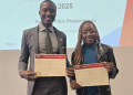 Kenyan Students Esbon Ogeto And Bettinah Maruti Receiving International Recognition Photo/Mku