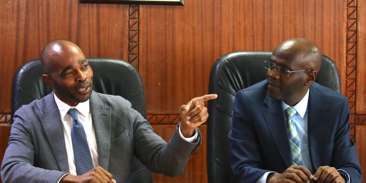 Govt Partners With Visa To Enhance Tourism And Support Cashless Transactions Vice President And Gm, Visa East Africa, Chad Pollock Shares His Insights During The Partnership Signing Ceremony. With Him Is Ktb Ag. Ceo Allan Njoroge.