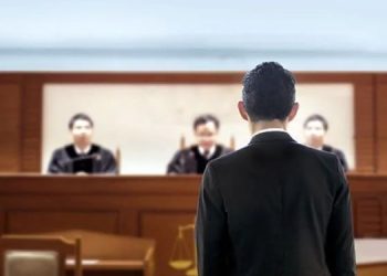 A Lawyer Presents Case In Court.