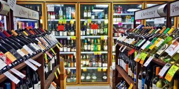 Liquor Arranged In A Shop.