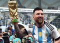 Lionel Messi Lifting The World Cup Trophy In 2022. Photo/ Fifa
