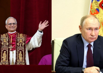 A Photo Collage Of Pope Leo Xiv And The Russian President Vladimir Putin Photo/Embassy Of Russia/Vatican