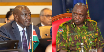 A Photo Collage Of President William Ruto And Police Ig Douglas Kanja. Photo/Pcs/Nps. Haiti