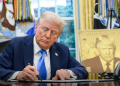 Us President Donald J. Trump Signing An Executive Order To Create The Gold Card Visa Program On September 19, 2025. Photo/White House.