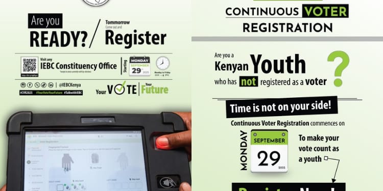Iebc Continuous Voter Registration Poster. Photo/Iebc.