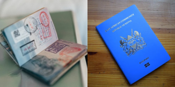 A photo collage featuring an approved Spanish visa alongside a Kenyan passport PHOTO|BLS,Techweez