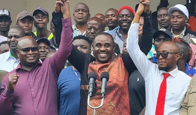 Cleophas Malala (C), Seth Panyako (L) and Egdra Busiega (R)