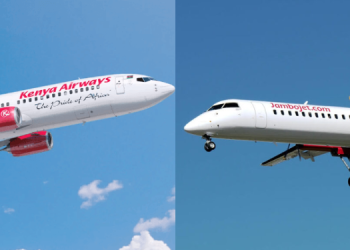 A Photo Collage Featuring A Kenya Airways Plane And A Jambojet Plane Soaring Through The Skies Photo/Kenya Airways/Jambojet