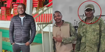 A Photo Collage Of Ex-Kdf Officer Oscar Agolla And His Counterparts In Russia Photo/Screengrab Citizen Tv