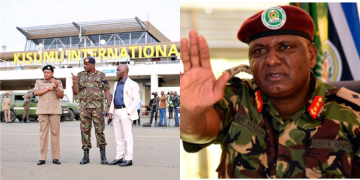 A Photo Collage Of Maj Gen Jeff Nyagah Addressing Journalists In Goma, Democratic Republic Of Congo, On April 22, 2023. Photo/Nation