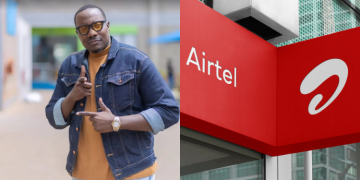 A Photo Collage Of Media Personality Willis Raburu And Airtel Kenya Shop Photo/Willis Raburu/Airtel