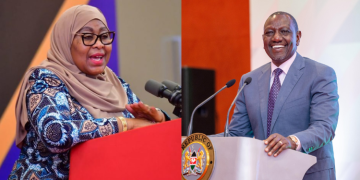 A Photo Collage Of Tanzanian President Samia Suluhu And President William Ruto Photo/Ikulu_Tanzania/Pcs