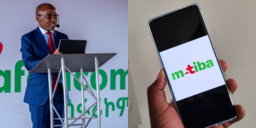 Safaricom-Backed M-Tiba Under Probe Over Alleged Personal Data Breach A Photo Collage Showing Safaricom Ceo Peter Ndegwa And A Person Holding A Phone Displaying The M-Tiba App Photo/Safaricom/Techtrends