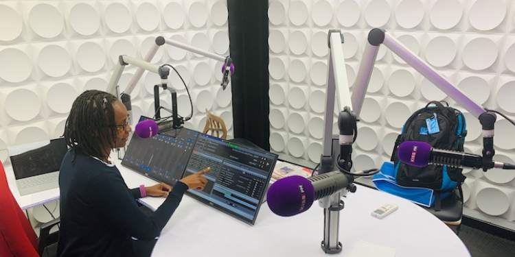 Radio Africa: A Photo Of A Radio Presenter Broadcasting Live From The Kiss 100 Studio. Photo/Radio World