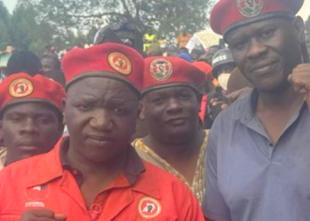 A Photo Of Activists Bob Njagi And Nicholas Oyoo In Uganda Attending Bobby Wine Political Rally. Photo/Wine
