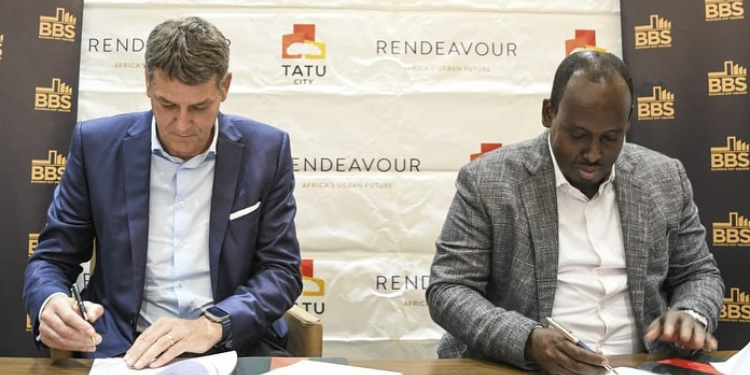 A Photo Of Business Bay Square (Bbs) Founder Abdiweli Hassan During The Signing Of The Investment Deal Photo/Tatu City