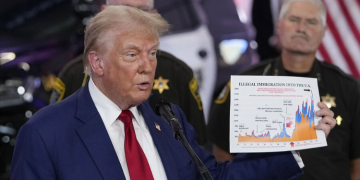 A Photo Of Donald Trump Speaks On Crime And Safety During A Campaign Event At The Livingston County Sheriff'S Office In Howell, Michigan.
