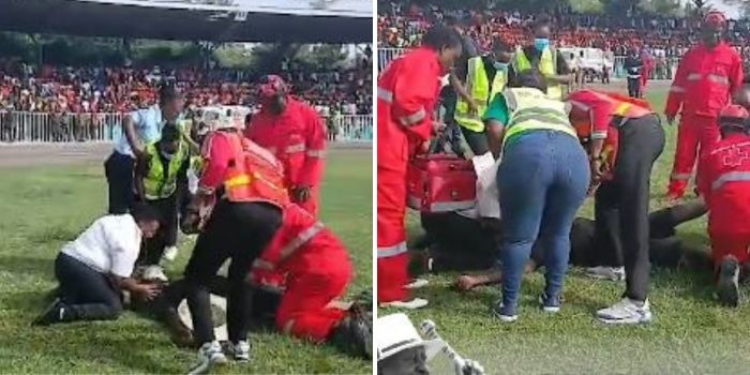 A Photo Of Emergency Team Attending To Collapsed Mourner. Photo/Citizen