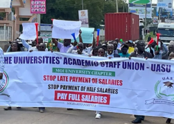 A Photo Of Lecturers On Strike.