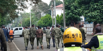 A Photo Of Police Officers During Re-Arrest Of Suspects Who Attempted To Escape From Nakuru Law Courts Photo/Nhrdn