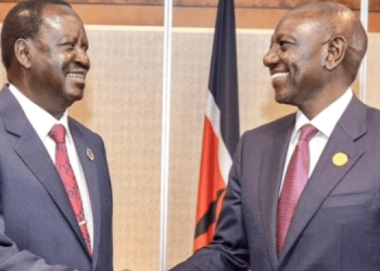 A Photo Of President William Ruto And The Late Former Prime Minister Raila Odinga Photo/Pcs