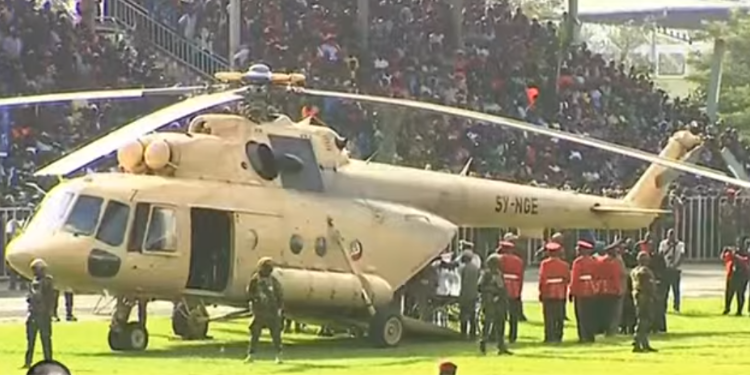 A Photo Of Raila’s Body Being Loaded-Off The Aircraft.