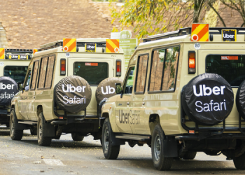 A Photo Of Uber Safari Vehicles Entering Nairobi Park.