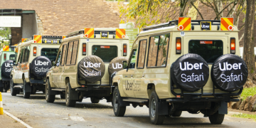 A Photo Of Uber Safari Vehicles Entering Nairobi Park.
