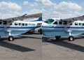 Plane Carrying 12 Passengers Crashes In Kwale A Photo Showing 5Y-Cca Plane That Crashed In Kwale. Photo/Eric Omondi