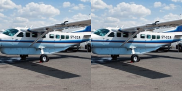 A Photo Showing 5Y-Cca Plane That Crashed In Kwale. Photo/Eric Omondi