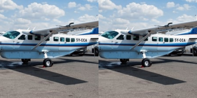 Plane Carrying 12 Passengers Crashes In Kwale A Photo Showing 5Y-Cca Plane That Crashed In Kwale. Photo/Eric Omondi