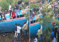 Bus Full Of Passengers Overturns And Plunges Into A River