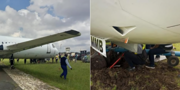 Report Reveals Cause Of Renegade Air Aircraft Incident At Wilson Airport A Photo Of 5Y-Mmb ‘S Nose Wheel Stuck In The Mud After Veering Off To The Right Of Rwy 25 In The Process Of Backtracking To Exit The Rwy Via Taxiway C.