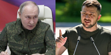Collage Photo Of Russian President Vladmir Putin And Ukraine President Volodymyr Zelenskyy. Photo/Russian Embassy In Kenyathe Independent