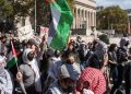 Palestinian Rights Demonstrators March Through Columbia University On Oct. 7, 2024, Marking One Year Of The War Between Hamas And Israel. Kena Betancur/Afp