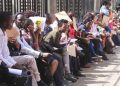 Jobseekers Lining Up In Nairobi. Photo/Nmg.