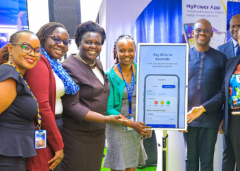 Kenya Power Board Director Ruth Muiruri And General Manager, Commercial Services Rosemary Oduor, Among Other Officials, During The Unveiling Of The Mypower App. Photo/Kenya Power