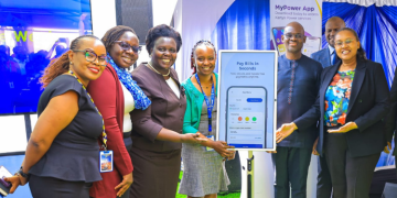 Kenya Power Board Director Ruth Muiruri And General Manager, Commercial Services Rosemary Oduor, Among Other Officials, During The Unveiling Of The Mypower App. Photo/Kenya Power