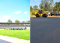 A Collage Of The Ithookwe Stadium In Kitui County And A Photo Showing Road Works Ahead Of The Mashujaa Day Celebrations On October 202, 2025.