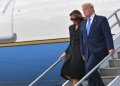 President Trump And First Lady Melania Trump Leaving Air Force One Upon Arrival At Shannon Airport In Ireland Last Week. Photo/Mandel Ngan/Afp