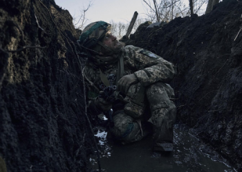 A Soldier Inside An Underground Bunker During The Ongoing Russia-Ukraine War. Photo/ Sputnik X.
