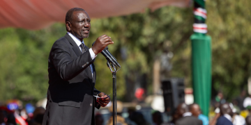 President William Ruto Speaking At Raila Odinga Funeral. Photo/ Pcs