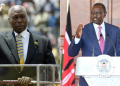 Late President Daniel Moi And President William Ruto. Photo/ Pcs