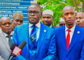 Nairobi Governor Johnson Sakaja With Chief Officer For Environment Geoffrey Mosiria (In Blue Suit) During A Past Event. Photo/Geoffrey Mosiria X.